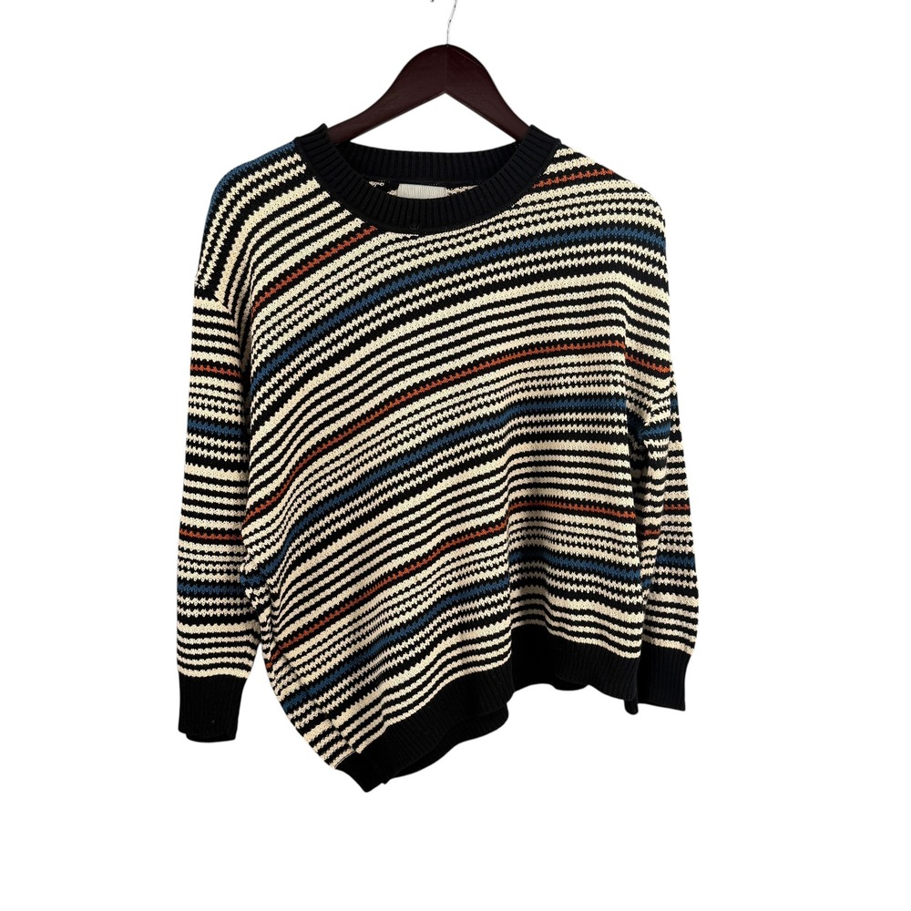 Rachel Comey Sweater Striped Pima Cotton Size Small Crewneck Asymmetrical